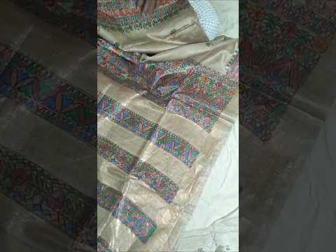 Hand Painted Paper Tussar Silk Saree | 100% Authentic Handloom Quality