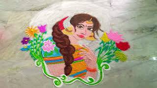 Simple and Beautiful Rangoli Designs  | Satisfying video | sandart