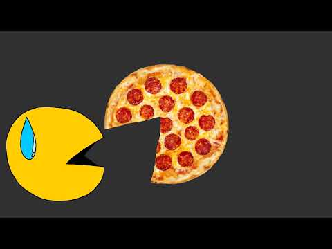 Pac-Man eats a pizza slice | Pac-Man Animation