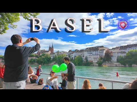 BASEL SWITZERLAND ✨ Stroll around CITY CENTRE & Rhein River 4K / Rathaus & Shopping Street