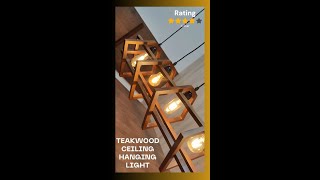 Premium Teak wood ceiling hanging light | Zaah Interiors