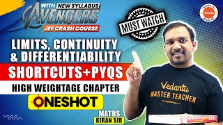 LIMITS, CONTINUITY & DIFFERENTIABILITY | SHORTCUTS+ PYQs | Must Watch | JEE 2024 | KIRAN SIR | MATHS