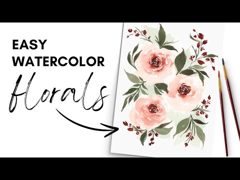 Loose Watercolor Roses | Easy Floral Composition Tutorial