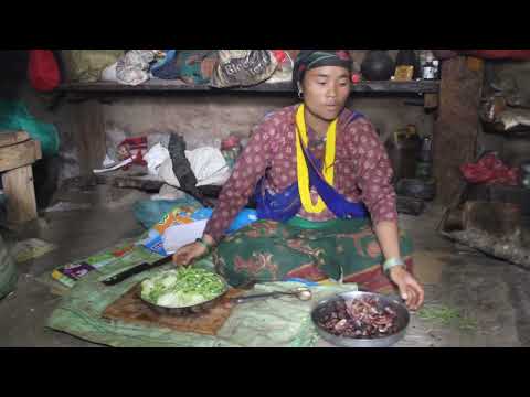 Nepali village || Cooking meat and vegetables in the village