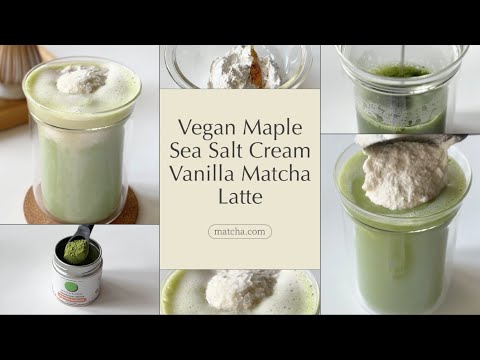 Vegan Maple Sea Salt Cream Matcha Latte | a dairy-free fall matcha recipe!