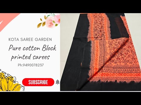 🆕 Cotton Block printed sarees.ph:9490078237 #wholesalekota #cottonsarees#blockprint #viral #vlog