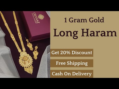 Traditional One Gram Gold Long Haram Online Shopping - One Gram Gold Long Haram with Price