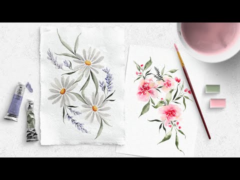 Beginner Watercolor Florals: 5 Easy Flowers Anyone can Paint!