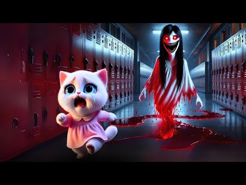 Little Cat😿 Scared by Ghost at School!👻 #cat #ai #catlover #catvideos #cutecat #aicat