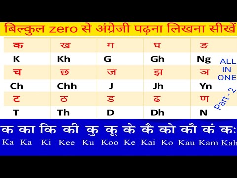 बिल्कुल zero से अंग्रेजी पढ़ना लिखना सीखें || barakhadi in english|| barakhadi || बाराखड़ी