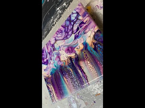 #shorts Purple Haze Swipe Transfer Swipe | Acrylic Paint Pouring | Fluid Painting Art