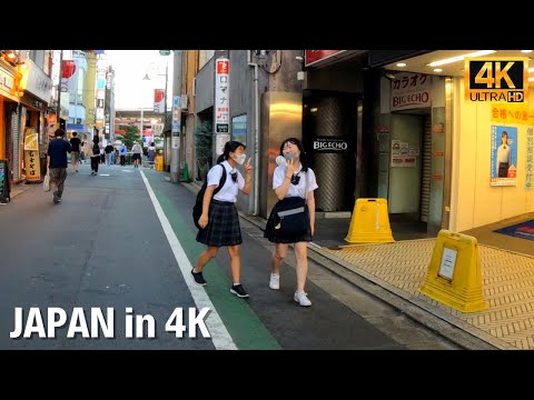 Tokyo’s evening is filled with Japanese school girls, like anime | Walk Japan 2021［4K］