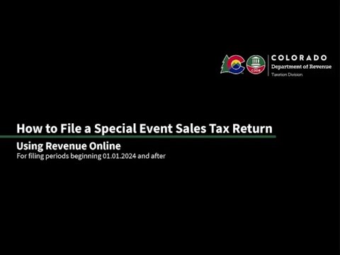 How to File a Special Event Sales Tax Return Using Revenue Online