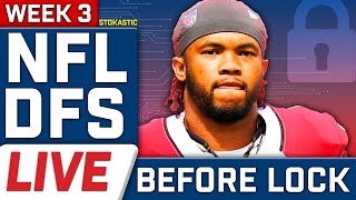 NFL DFS Live Before Lock | Week 3 NFL DFS Picks for DraftKings & FanDuel