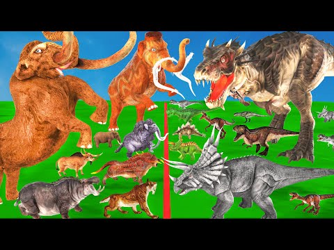 Woolly Mammoth Vs Dinosaur Prehistoric Mammals Vs Prehistoric Dinosaurs Size Comparison Animals