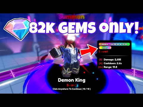 I spent Only 82k GEMS to get the new SHINY SECRET *DEMON KING* & SHINY MYTHIC ICE DRAGON | Roblox