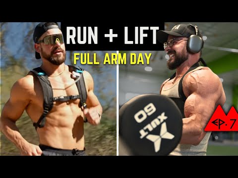 Full Hybrid Bodybuilding Training Day // Long Run + Arm Day Workout // EP 07