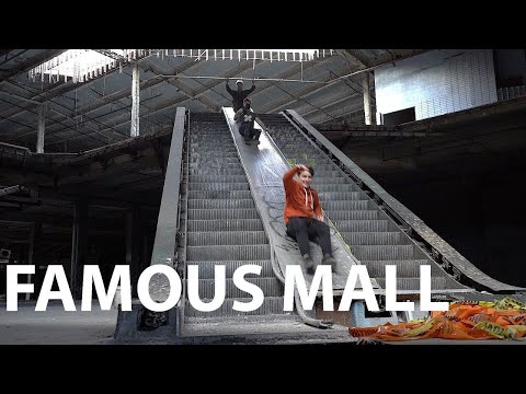 Exploring an Abandoned Mall—Sliding Down the Escalator!