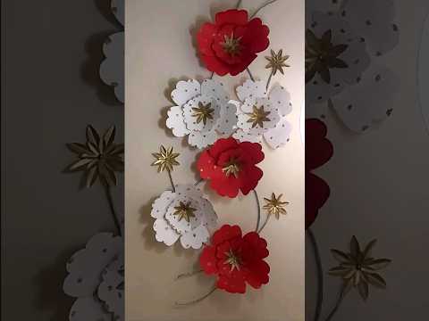 DIY Wall decor made with paper #walldecorationideas #walldecor #papercrafts #paperflower