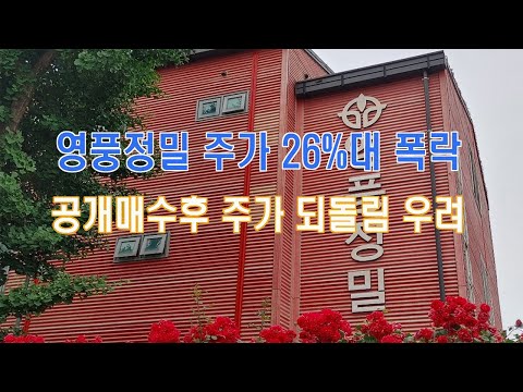 영풍정밀 주가 26%대 폭락…공개매수 후 주가 되돌림 우려