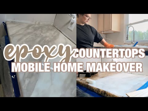 LET’S SEE WHAT I CAN GET DONE IN A DAY MOBILE HOME REMODEL EDITION! hand painted countertops ep.33