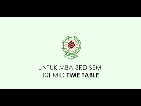 JNTUK MBA 3rd Sem 1st Mid Time Table 2021  R19 1st Mid Exam Dates