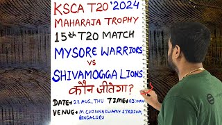 Mysore warriors vs shivamogga lions prediction, mw vs sl today match prediction