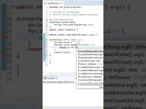 Reverse string using lambda expression in java 8 #shorts