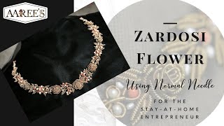 Zardosi Embroidery Designs| Zardosi Rose Flower| Zardosi Work| Ep.4 | AAREES| Sub for more 😍!!!