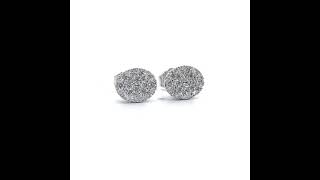 NEW! 0.50 Carat Diamond Round Cluster Stud Earrings in White Gold