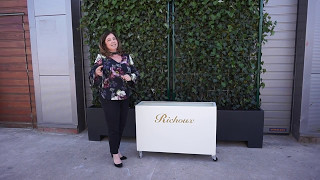 Planters with logos and wheels