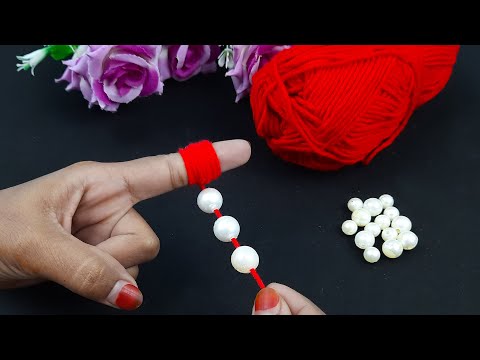 Amazing hand embroidery with Finger | Flower tricks | easy sewing hacks with pearl