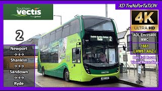 [Southern Vectis] 2 ~ Newport Bus Station ➝ Ryde Esplanade【4K UW】