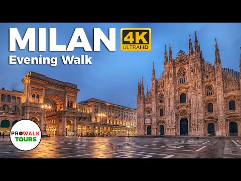 Milan 🇮🇹 Evening Walking Tour - 4K60fps with Captions - Prowalk Tours Italy