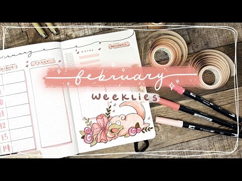 PLAN WITH ME ~ February 2021 Weeklies ~ Pink Pokemon!