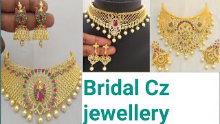 Latest CZ Stone choker with earrings at low cost #czjewellery #latestjewellery #czstonejewellery