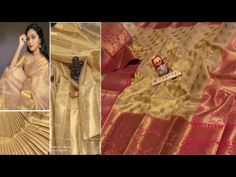 New arrivals  kora muslin tissu golden silver saree