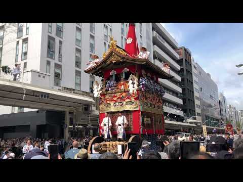 令和6年　祇園祭　山鉾巡行　長刀鉾　注連縄切りの瞬間(9:13)とその前後　ユネスコ無形文化遺産　令和6年7月17日