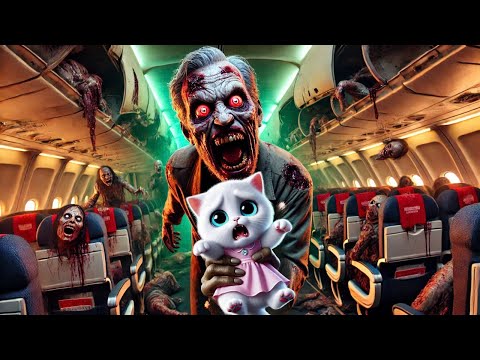 Little Cat's sad Halloween🎃Zombie on the Plane👻✈️ #cat #ai #catlover #catvideos #cutecat #aicat