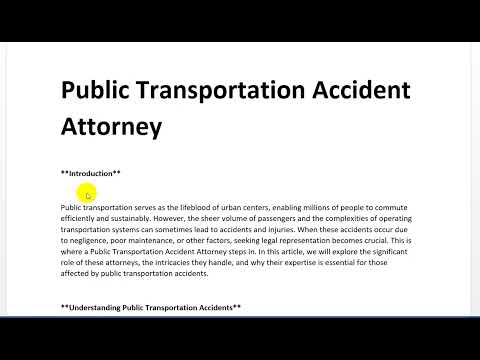 Public Transportation Accident Attorney