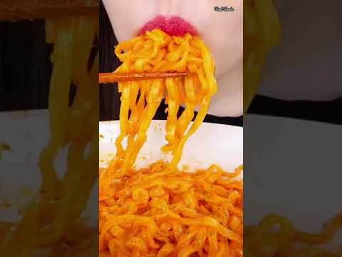 Asmr Eating Cheesy Fire Noodles 🔥😍#shorts