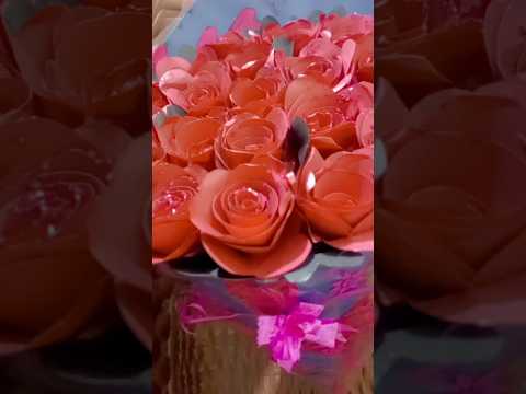 Flower Bouquet Crafting with Rose  #rose #ashi_craft1