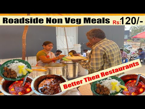 Hard Working Women Selling  Non Veg Street Meals | Cheapest Roadside Unlimited Meals #streetfood