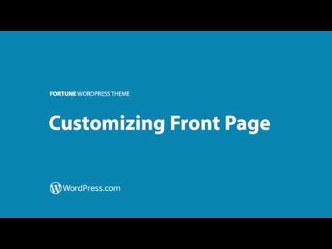 Fortune WordPress Theme: Customizing Front Page