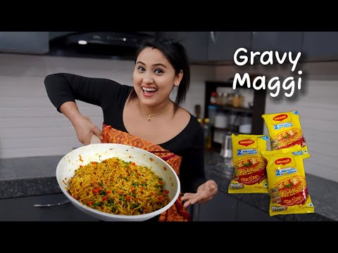 Viral Gravy Maggi Recipe  🍜  Vegetable Masala Maggi || Tasty & Gravy Maggi Noodles