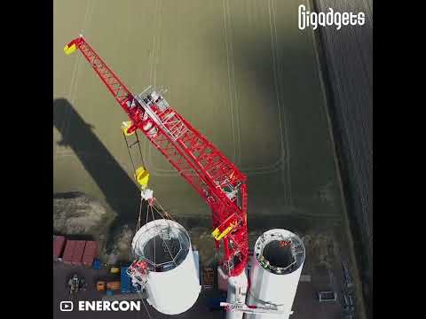 ENERCON LCC 140 Climbing Crane #gigadgets #cranes #windturbine #windenergy #machinery