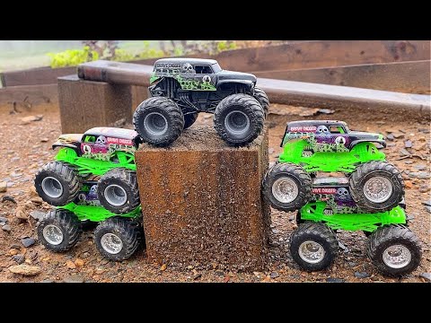 GRAVE DIGGER SMASH & CRASH | SPIN MASTER | HOT WHEELS MONSTER TRUCKS | FREESTLYE RACING | TTT ARENA