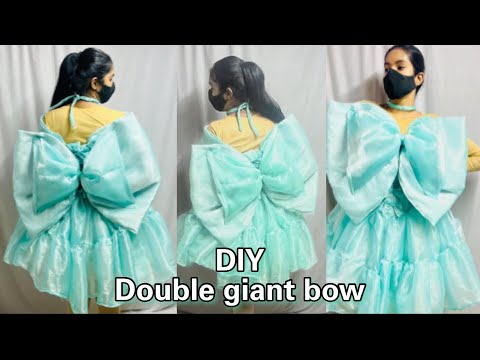 How to make bow | Bigg giant bow | fabric bow cutting and stitching | cute bow tutorial