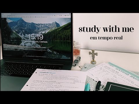 2h Study With Me em tempo real | Com música 📚 📖 🤓