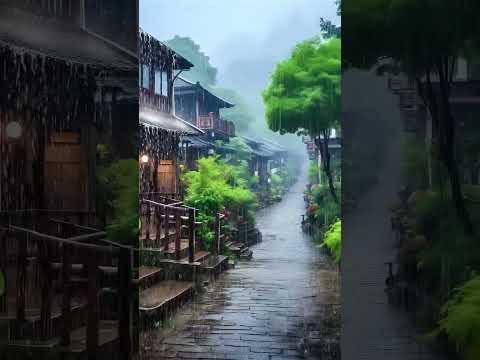 自然古城雨声安眠之音：下雨声助眠，街道夜晚的冥想，快速放松，深度睡眠#BGM#shorts #shortvideo #rainsounds #sleepmusic #rain #sleep